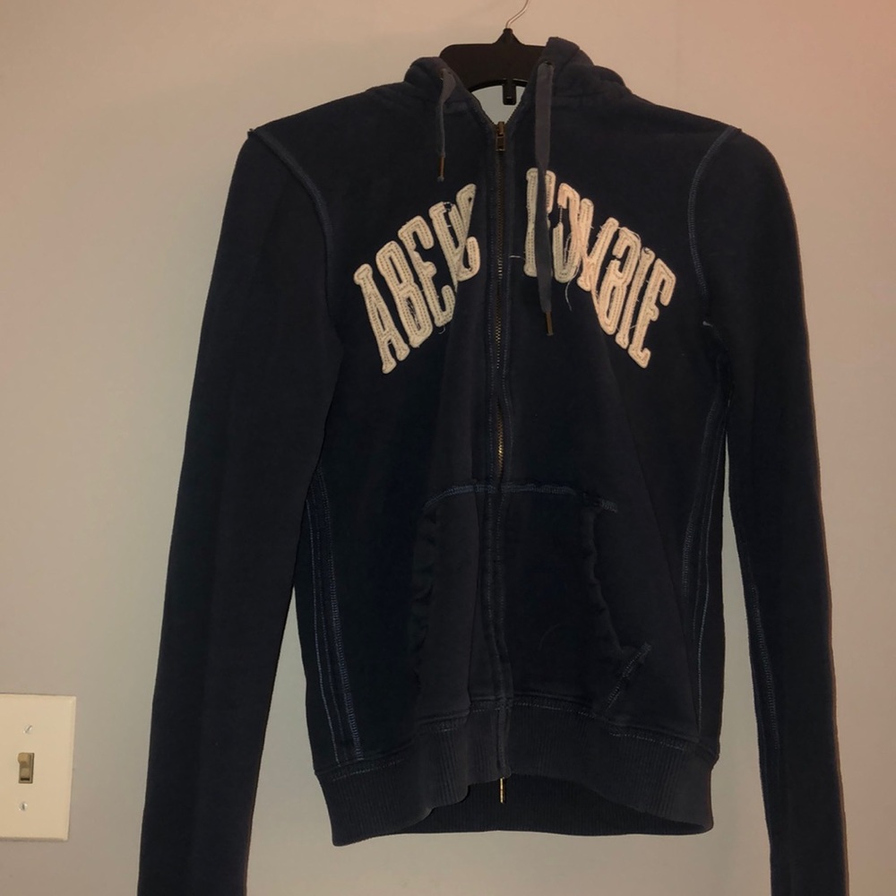 Abercrombie and Fitch blue zip up hoodie